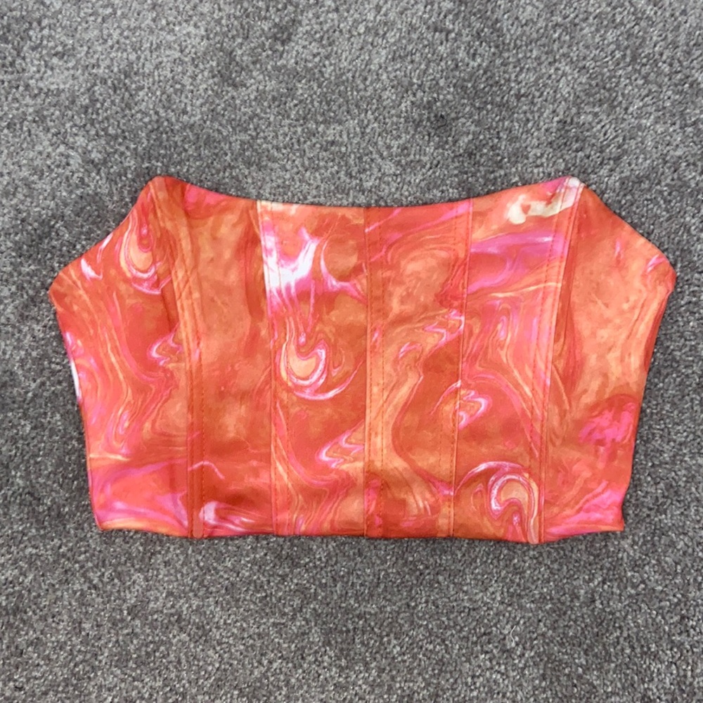 Neon tie dye crop top